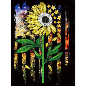 Sunflower 30*40CM (canvas) Partial Special-Shaped Drill Diamond Painting