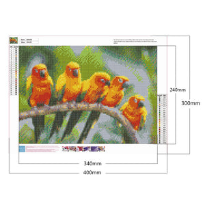 Parrot 40*30CM £¨canvans) Full Round Drill Diamond Painting