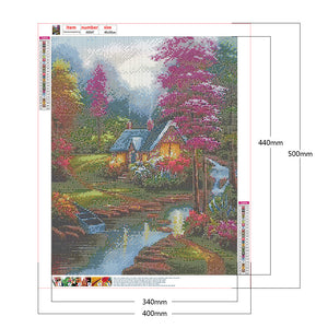 River Family 40*50CM £¨canvans) Full Round Drill Diamond Painting