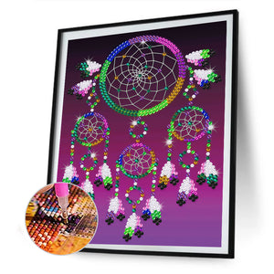 Colorful Dream Catcher 30*40CM £¨canvans) Partial Crystal Drill Diamond Painting