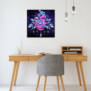 Purple Flowers 30*30CM £¨canvans) Full Round Drill Diamond Painting