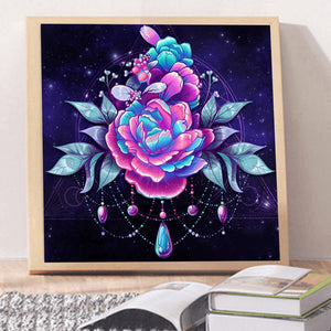 Purple Flowers 30*30CM £¨canvans) Full Round Drill Diamond Painting