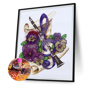 Musical Instrument Flowers 30*40CM £¨canvans) Partial Special-Shaped Drill Diamond Painting