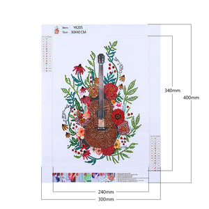 Musical Instrument Flowers 30*40CM £¨canvans) Partial Special-Shaped Drill Diamond Painting
