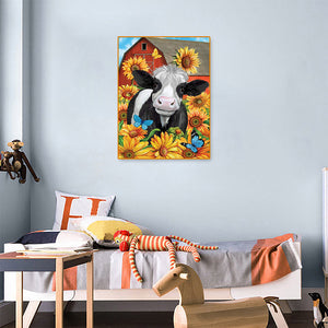 Sunflower Cow 30*40CM £¨canvans) Full Round Drill Diamond Painting