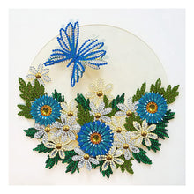 Load image into Gallery viewer, Blue Flower Butterfly 30*30CM £¨canvans) Partial Special-Shaped Drill Diamond Painting
