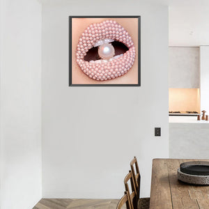 Pearl Lips 30*30CM £¨canvans) Full Round Drill Diamond Painting