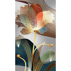 Golden Leaf Lotus 40*75CM £¨canvans) Full Round Drill Diamond Painting