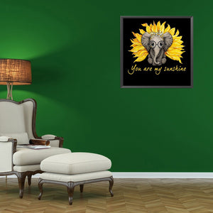 Sunflower Elephant 30*30CM £¨canvans) Full Round Drill Diamond Painting