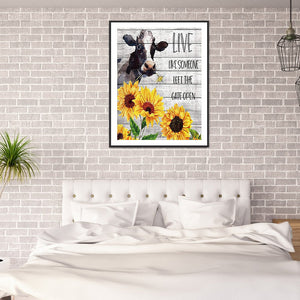 Sunflower Cow 30*40CM £¨canvans) Full Round Drill Diamond Painting