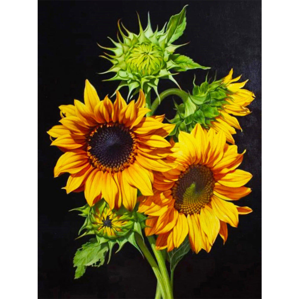 Sunflower 30*40CM £¨canvans) Full Round Drill Diamond Painting