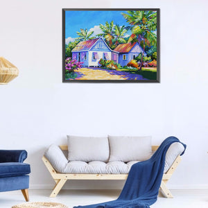 Seaside Village 40*30CM £¨canvans) Full Round Drill Diamond Painting