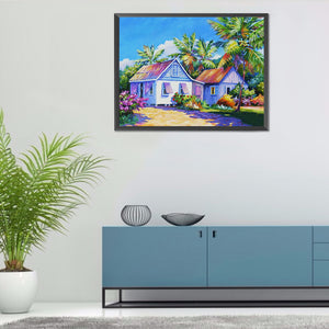 Seaside Village 40*30CM £¨canvans) Full Round Drill Diamond Painting