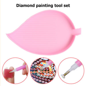 Large Capacity Diamond Painting Point Drill Tray Leaf-shaped Beading Plate