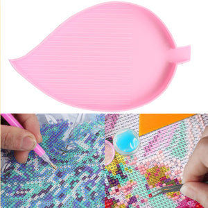 Large Capacity Diamond Painting Point Drill Tray Leaf-shaped Beading Plate