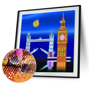 City ??Building 30*30CM £¨canvans) Partial Crystal Drill Diamond Painting