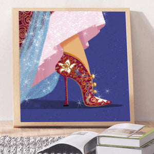 Princess High Heels 30*30CM £¨canvans) Full Round Drill Diamond Painting