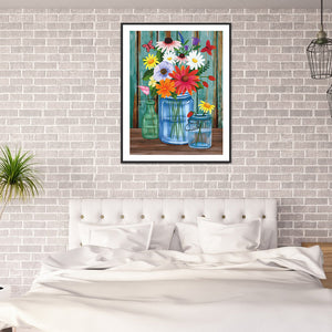 Sunflower Flowers 30*40CM £¨canvans) Full Round Drill Diamond Painting