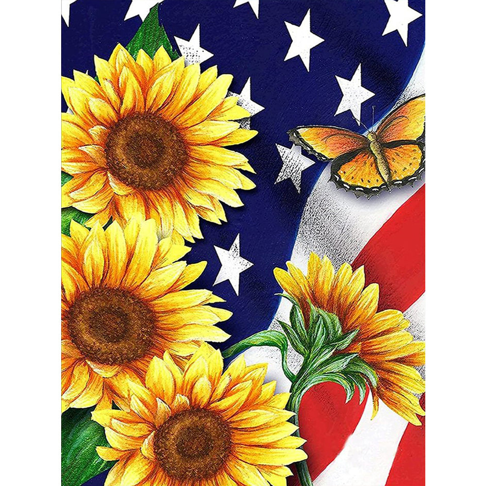 Sunflower Flowers 30*40CM £¨canvans) Full Round Drill Diamond Painting