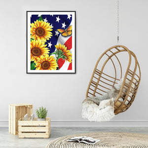 Sunflower Flowers 30*40CM £¨canvans) Full Round Drill Diamond Painting