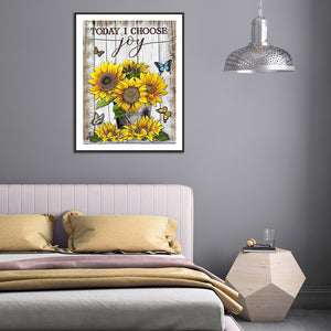 Sunflower Flowers 30*40CM £¨canvans) Full Round Drill Diamond Painting