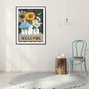 Sunflower Flowers 30*40CM £¨canvans) Full Round Drill Diamond Painting