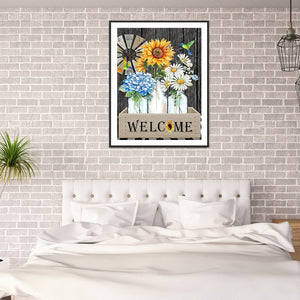 Sunflower Flowers 30*40CM £¨canvans) Full Round Drill Diamond Painting