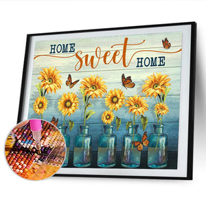 Sunflower 40*30CM £¨canvans) Full Round Drill Diamond Painting