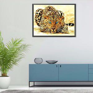 Cheetah 40*30CM £¨canvans) Full Round Drill Diamond Painting