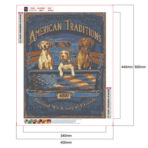 American Puppy 40*50CM £¨canvans) Full Round Drill Diamond Painting
