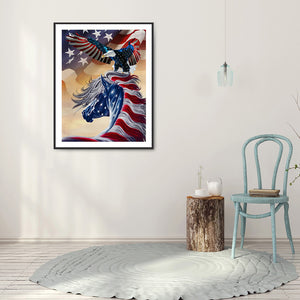 American Eagle 30*40CM £¨canvans) Full Round Drill Diamond Painting