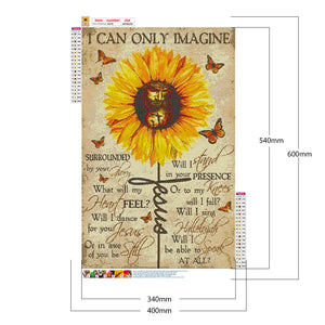 Sunflower Calligraphy 40*60CM £¨canvans) Full Round Drill Diamond Painting