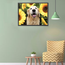 Load image into Gallery viewer, Sunflower Dog 40*30CM £¨canvans) Full Round Drill Diamond Painting
