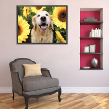 Load image into Gallery viewer, Sunflower Dog 40*30CM £¨canvans) Full Round Drill Diamond Painting
