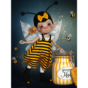 Bee Doll 30*40CM £¨canvans) Full Round Drill Diamond Painting