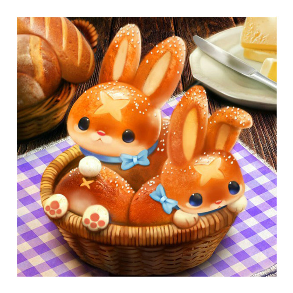 Cute Rabbit 30*30CM £¨canvans) Full Round Drill Diamond Painting