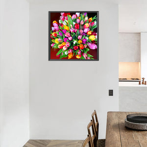 Tulip Bouquet 30*30CM £¨canvans) Full Round Drill Diamond Painting