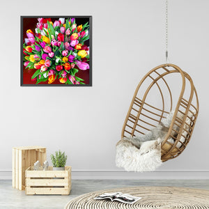 Tulip Bouquet 30*30CM £¨canvans) Full Round Drill Diamond Painting