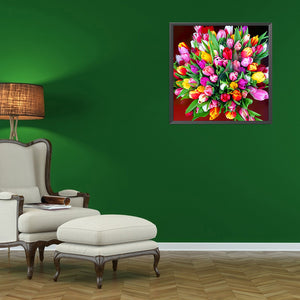 Tulip Bouquet 30*30CM £¨canvans) Full Round Drill Diamond Painting