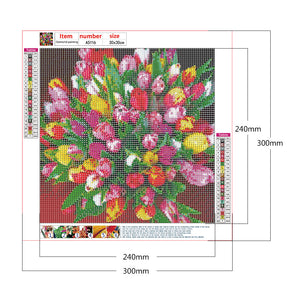 Tulip Bouquet 30*30CM £¨canvans) Full Round Drill Diamond Painting