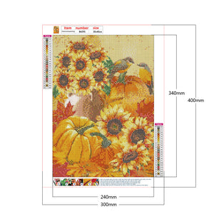 Pumpkin Sunflower 30*40CM £¨canvans) Full Round Drill Diamond Painting