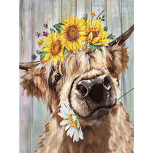 Load image into Gallery viewer, Sunflower Cow 30*40CM £¨canvans) Full Round Drill Diamond Painting
