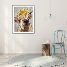 Load image into Gallery viewer, Sunflower Cow 30*40CM £¨canvans) Full Round Drill Diamond Painting
