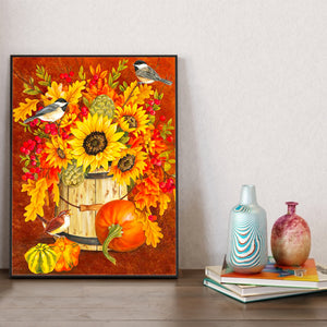 Sunflower Pumpkin 35*45CM (canvans) Full Square Drill Diamond Painting