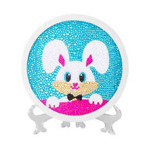 Children Crystal Diamond Painting DIY Rabbit Round Frame Crafts (MZBT-53)