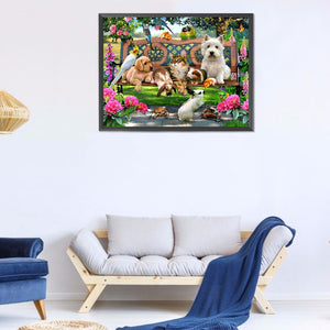 Cats And Dogs 50*40CM (canvans) Full Round Drill Diamond Painting