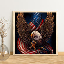 Load image into Gallery viewer, Eagle Flag 40*40CM (canvans) Full Round Drill Diamond Painting
