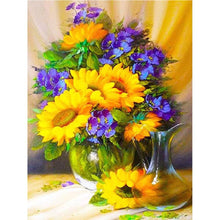 Load image into Gallery viewer, Sunflowers In Vase 30*40CM (canvans) Full Round Drill Diamond Painting
