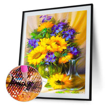 Load image into Gallery viewer, Sunflowers In Vase 30*40CM (canvans) Full Round Drill Diamond Painting
