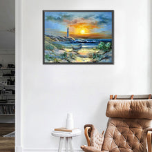 Load image into Gallery viewer, Seaside Lighthouse Sunset 40*30CM (canvans) Full Round Drill Diamond Painting
